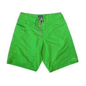Patagonia Mens Board Shorts Size 34 Lime Green Swim Trunks Beach Surf‎ Lifeguard